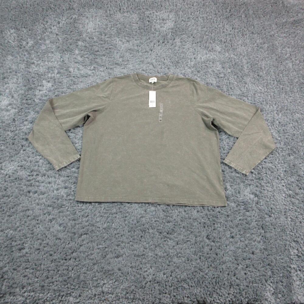 BKE Shirt Mens XL Green Long Sleeve Crew Neck Cotton Spandex Relaxed Fit NWT